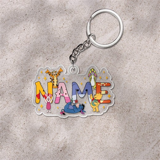 Personalized Winnie the Pooh Disney Christmas Keychain/winnie the Pooh Christmas Keychain/the Pooh Friends Disney Keychain OGZG27 - Etsy