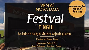 O novo Festval Tingui será inaugurado no dia 9 de setembro, a partir das 8h. 😍 Localizada na rua José Valle, nº 525, Santa Felicidade, a unidade contará com cafeteria, espaço gourmet e todos os diferenciais do Festval que você já conhece. Esperamos você! 😄 | Festval