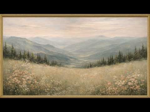 Wildflower Valley Painting • Soft Cottagecore Spring Nature Aesthetic TV Wallpaper 4K Art No Sound