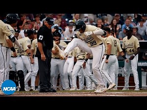 Field level view of Vanderbilt's College World Series finals win in Game 1