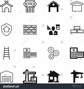Construction Vector Icon Set Such Wheel Stock Vector (Royalty Free) 1608861643 | Shutterstock
