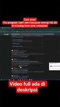 The program can't start because msvcp140.dll is missing from your computer