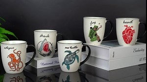 Sea Turtle Heat Changing Coffee Mug - Color Changing Mug - Ceramic Coffee Mug for Men Women Black and White