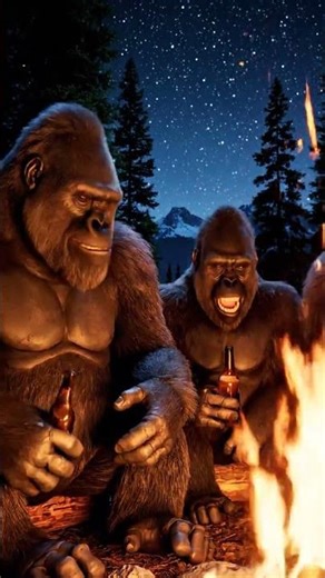 “Grizzly Comedy Night: Bears Make Jokes by the Campfire” #fypシ #bearwise #jokes #funny #gorilla #yt