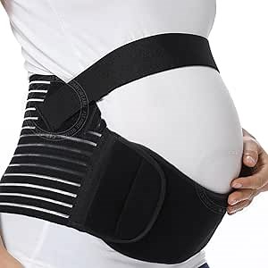 CFR Maternity Belt Waist Abdominal Back Belly Band Pregnancy Belt Support Brace Black,2XL