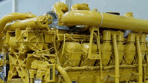 V 16 cylinder diesel engine for electricity and heat generation