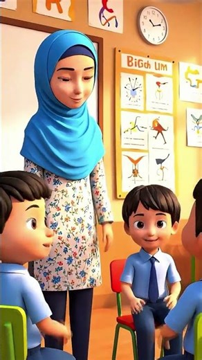 Cute Kids Classroom Poem | Utho Beta Aankhen Kholo | Islamic Cartoon Learning