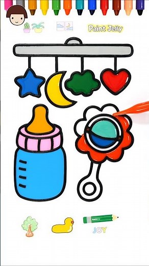 Learn Colors with baby Pacifier | feeding bottle, Easy Drawing For Kids #kidsfun