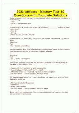 2023 wellcare Mastery Test 62 Questions with Complete Solutions3603