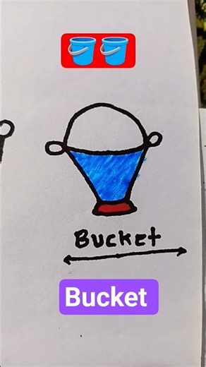 easy drawing of bucket 🪣#viral #drawing #trending #shorts