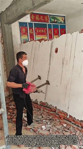 Interior Wall Demolition During Building Renovation Work