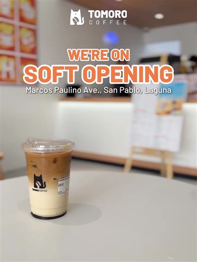 ☕ Soft Opening Alert! TOMORO COFFEE is now brewing in San Pablo, Laguna! Visit us at Marcos Paulino Ave., San Pablo City! Be among the first to experience your favorite coffee blends—bold, smooth, and always affordable. Come chill, sip, and celebrate the start of something brewtiful! 🧡 #SeeYouTOMORO #TOMOROCOFFEEPH | TOMORO COFFEE Philippines