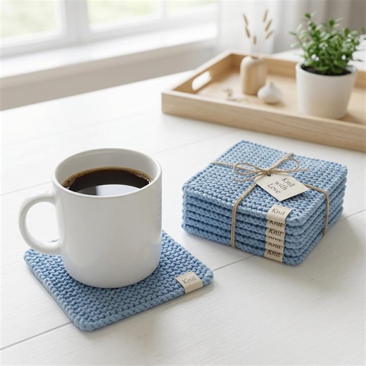 Easy Knitting Pattern Coasters / Knitted Coaster Pattern / Cozy Mug Rug / Beginner Friendly Knit / Minimalist Home Decor / DIY Gift / PDF - Etsy