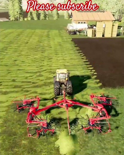 Grass Cutting And Making Hay Bale's #fs19 #fs25 #satisfying