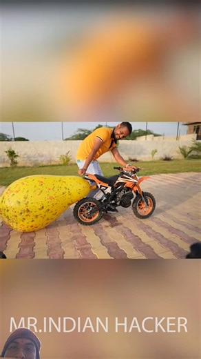 Monster Balloon vs 50cc Mini Bike -Mr Indian hacker #shorts
