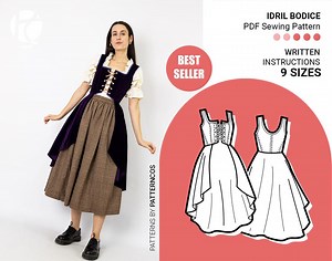 Corset Sewing Pattern | Renaissance Stay Bodice Pattern to Be a Witch | Pirate Bodice Pattern for Women | 9 SIZES | PDF Sewing Pattern - Etsy UK