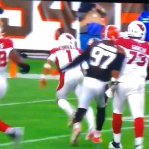 Full Send Sports on Instagram: "This was just called roughing the passer in the Cards Vs Browns game.. thoughts? 樂"