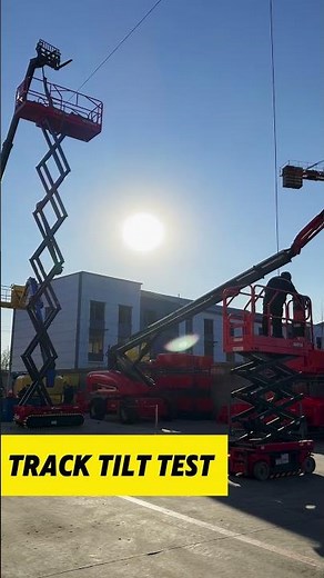 Crawler Scissor Lift Side Pull Test - Stability & Traction Demonstration #aerialworkplatform#factory