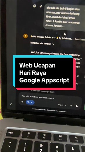Ada ide buat ucapan yang tidak biasa. Yaitu dengan website di google Appscript Website tanpa hosting, tanpa domain dan dibuat di gas WebApp Builder tanpa coding