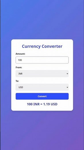 Build a Stunning Currency Converter with HTML JavaScript & TailwindCSS #currencyconverter #coding