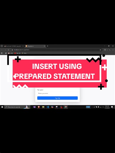 Inserting data in MySQL using prepared statements #webdevelopment #webapp #website #IT #programming