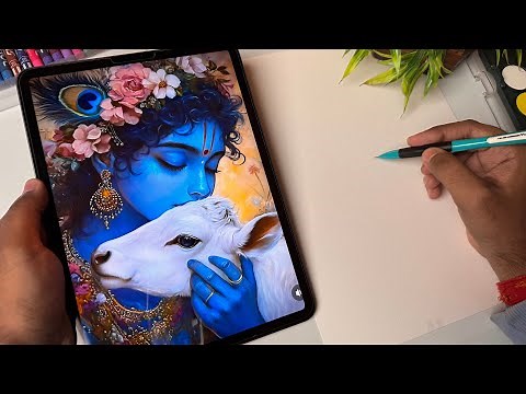 Draw With Me - Krishna Drawing, Outine Tutorial, Step By Step 😍
