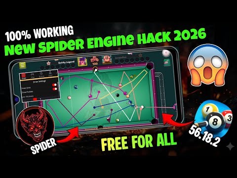 NEW FREE SPIDER ENGINE HACK OF 8 BALL POOL || AUTOPLAY & AUTO QUEUE || LIFEFIME 100% WORKING
