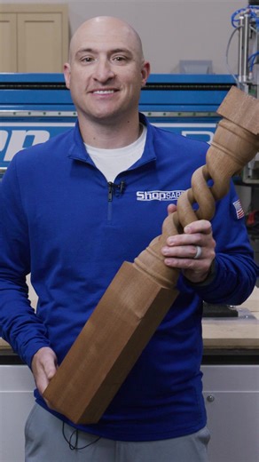 Today we used the ShopSabre 4th-Axis to machine a barley-twist spindle #madeinamerica #shopsabre #cncrouter #4thaxis