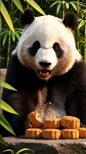 Panda Eats Mooncakes Until He Can’t Move | Funny & Cute Festival Food Moment | Nebula Shots