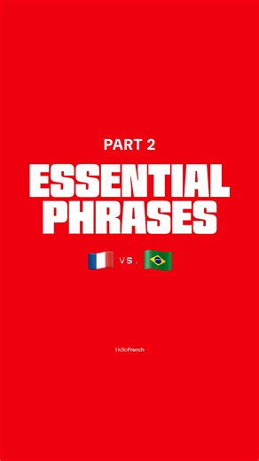 French 🇫🇷🇧🇷 Portuguese everyday phrases, Part 2! Languages come alive when you hear how the same ideas show up in different cultures. In today’s video, we’re sharing more French and Brazilian phrases you’ll actually hear in real conversations ✨ Merci beaucoup / Muito obrigada to rodrigo_ct for continuing this series with me and bringing the Portuguese side to life! 🗣️ French & Portuguese recap: Coucou / Oi → Hi / Hey Ça va ? / Tudo bem? → How are you? / I’m fine S’il vous plaît / Por favor 
