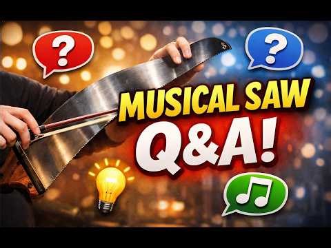 Professional musical saw player answering FAQs