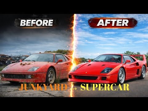 Ferrari F40 Found in Junkyard 😱 | Satisfying Supercar Restoration #Shorts