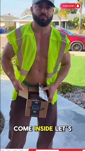 Handsome Guy with Odd Delivery Package #shorts