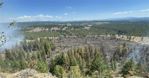 Aubrey White Fire held at 40 acres in Riverside State Park with smoke plumes expected through week's end