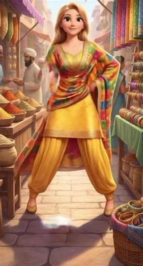 So Cute 💃 #rapunzelprincess Panjabi Dance In Bride Dres#cute #fashoingirl #funnydance #shortsviral