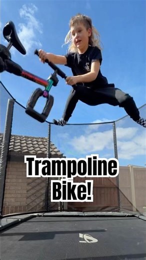 Trampoline balance bike tricks!