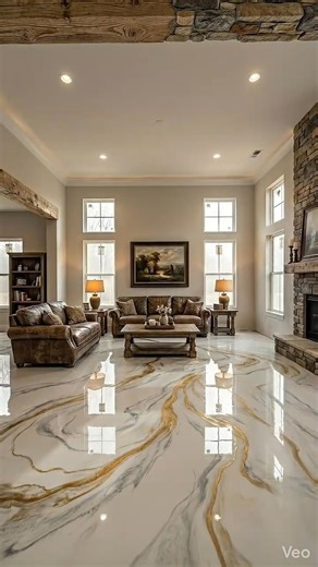 Luxury White Marble Epoxy Floor with Gold Veins | Satisfying Epoxy Flooring Transformation