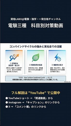 電験三種【電力】コンバインドサイクル発電【ショート#11】