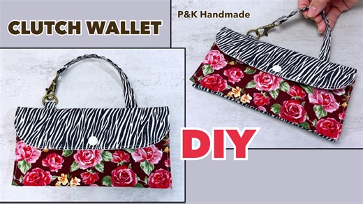 Easy! Diy Clutch Wallet With Handle Sewing Tutorial | #diy #sewing #reels #handmade | P&K Handmade