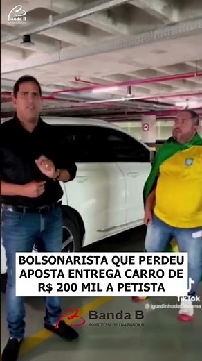 Bolsonarista que perdeu aposta para petista entrega carro de R$ 200 mil #shorts