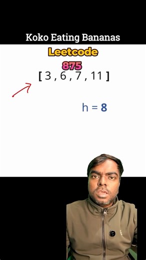 Rakesh Kumar on Instagram: "This is NOT a math problem ❌ It’s a Binary Search problem 🔍 🍌 Koko Eating Bananas | Leetcode 875 DSA interview question | Search Space Reduction If you understand this, you understand 50% of binary search problems. 💬 Comment “code” for Java, Python & C++ 🔖 Save this #dsa #binarysearch #codinginterview #softwareengineer #coding"