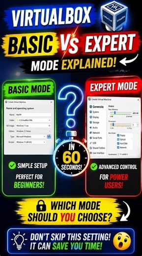 Virtual Box Basic vs Expert Mode Explained in 60 Seconds! 🔥 | Virtual Box Tutorial #shortsfeed