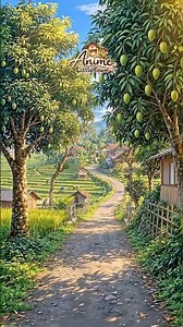 A Peaceful Walk Through a Tropical Anime Village 🌿🏡 | Anime Little Town
