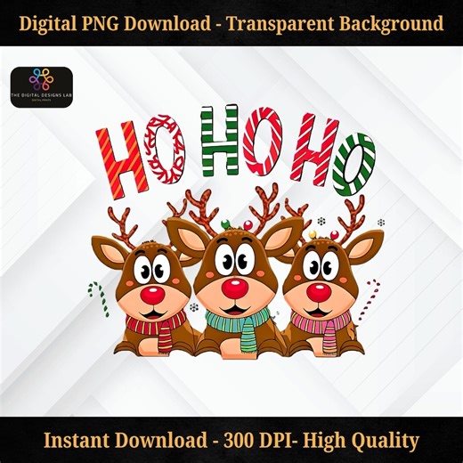 Christmas Reindeer PNG Clipart: Holiday Graphic Design (digital Download) - Etsy