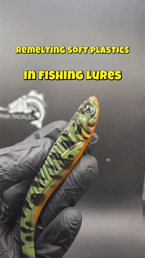 Remelting plastic to make new fishing baits #fishing #bassfishing #pikefishing