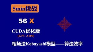 相场法Kobayashi模型算法效率——CUDA(优化版56倍速-A100)