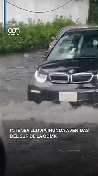 Intensa lluvia inunda avenidas del sur de la Ciudad de México