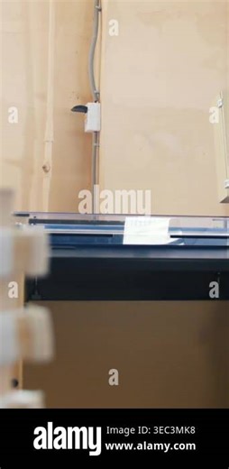 Machine working in printing house, polygraph industry - cleaning equipment, close up Stock Video Footage - Alamy