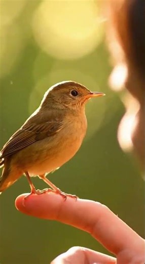 “This Tiny Bird Chose My Finger to Rest… So Cute! 🐦❤️”