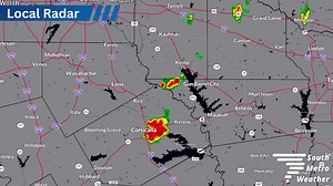 2:00 pm: The storm in Corsicana continues as more another storm prepares to enter Navarro County to the northeast. | South Metro Weather